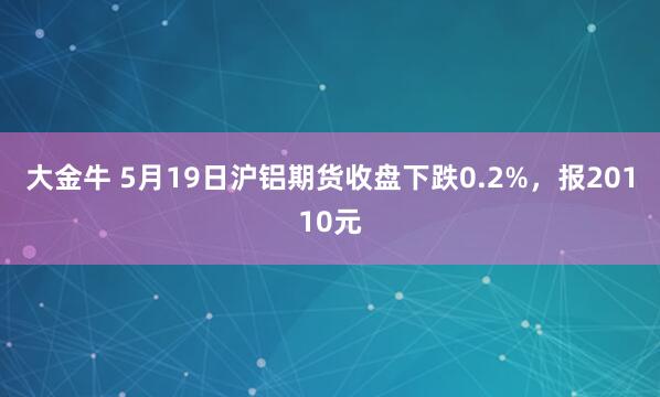 大金牛 5月19日沪铝期货收盘下跌0.2%，报20110元