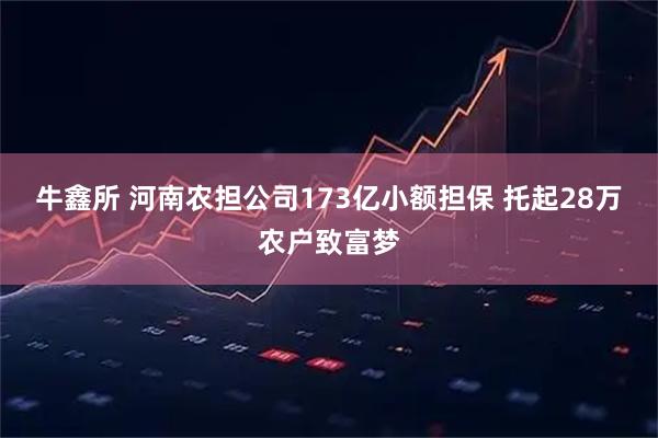 牛鑫所 河南农担公司173亿小额担保 托起28万农户致富梦