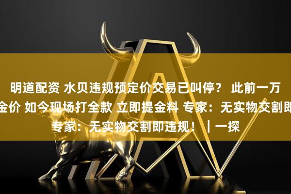 明道配资 水贝违规预定价交易已叫停？ 此前一万元可锁一公斤金价 如今现场打全款 立即提金料 专家：无实物交割即违规！｜一探