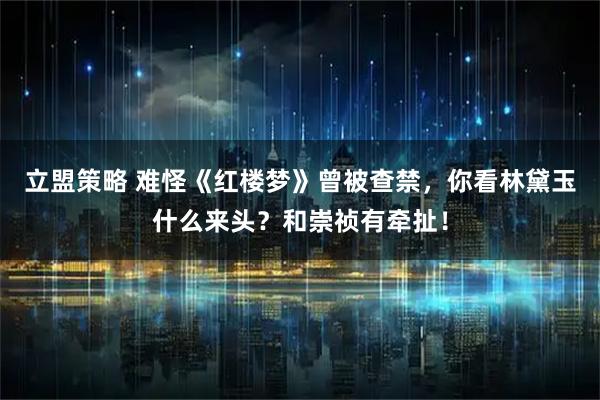 立盟策略 难怪《红楼梦》曾被查禁，你看林黛玉什么来头？和崇祯有牵扯！